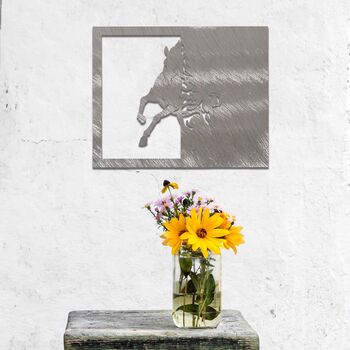 Metal Horse Horse Wall Art Decor For Stables, 4 of 10