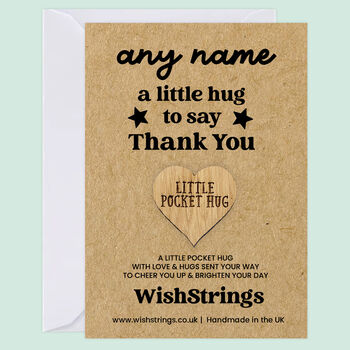 Personalised Name Pocket Hug – Thank You Keepsake, 2 of 7