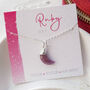 Ruby July Birthstone Moon Necklace, thumbnail 1 of 11