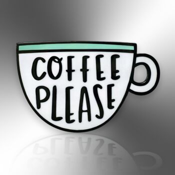 Coffee Please Enamel Lapel Pin Badge, Birthday, Christmas Gifts, 3 of 8