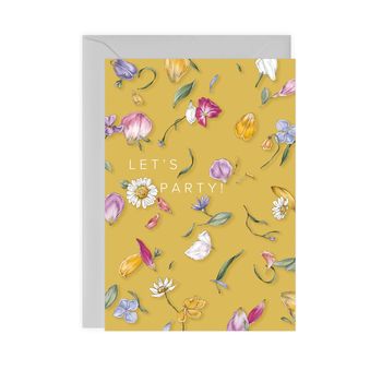 Petal Confetti 'Let's Party' Botanical Card, 2 of 4