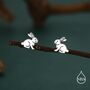 Sterling Silver Rabbit Stud Earrings, thumbnail 1 of 12