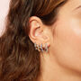 Mimi Crystal Silver Original Huggie Earrings, thumbnail 2 of 2