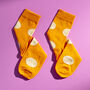 Orange Polka Dot Egyptian Cotton Men's Socks, thumbnail 4 of 4