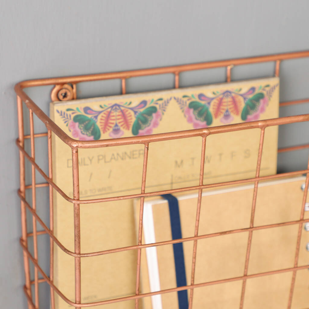 Industrial Copper Home Storage Basket By Dibor