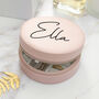 Personalised Blush Pink Round Jewellery Case, thumbnail 1 of 6