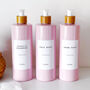 Refillable Pink Plastic Bottle With Minimalist Label, thumbnail 3 of 9