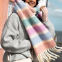 Pastel Stripe Cream Winter Scarf, thumbnail 1 of 4