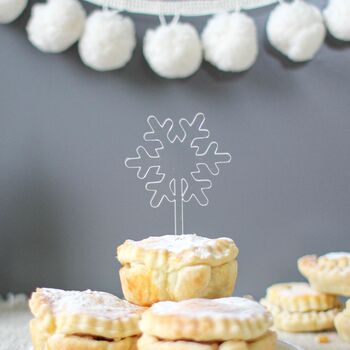 Snowflake Cake Toppers, Set Of Three, 3 of 3