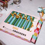 Colourful Green And Blue Stripe Christmas Crackers, thumbnail 1 of 9