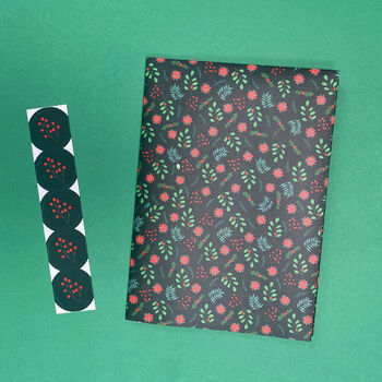Winter Wrapping Paper Leaves And Berries Design, 4 of 8