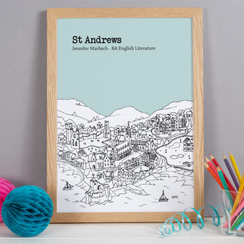 Personalised St Andrews Graduation Gift Print, 6 of 9