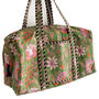 Green Floral Block Print Weekend Duffle Bag, thumbnail 5 of 5