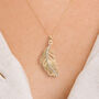 9ct Yellow Gold Feather Necklace, thumbnail 1 of 9