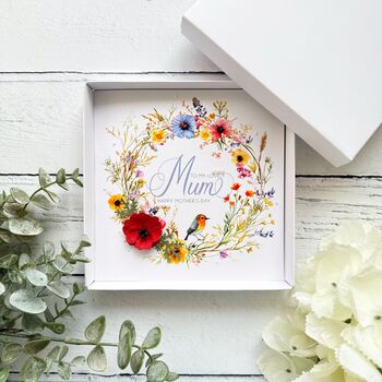 Handmade Floral Mother's Day Card: Paper Poppy And Bird Design. Customisable, 5 of 9