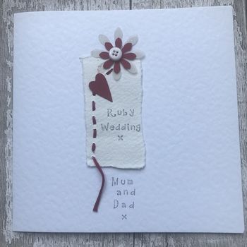 Personalised Ruby Wedding Card, 2 of 3