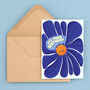 Sad Blue Flower Cute, Funny Birthday Card, thumbnail 3 of 3