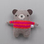 Knitted Lambswool Mini Bear, thumbnail 3 of 6