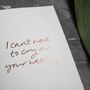 'I Can't Wait To Cry At Your Wedding' Rose Gold Card, thumbnail 2 of 4