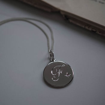 Diamond Initial Necklace In Sterling Silver, 8 of 8