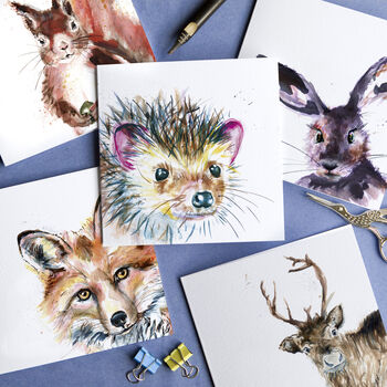 Wildlife Collection Pack Of Five Blank Greeting Cards, 5 of 8