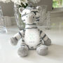 Personalised Born In 2026 Zebra New Baby Teddy Bear, thumbnail 9 of 12