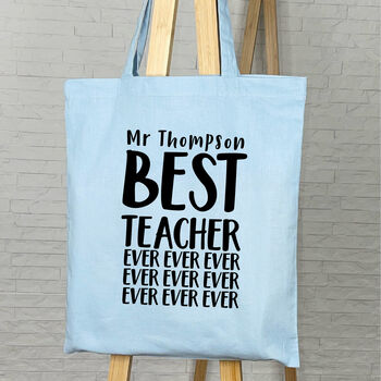 Personalised Best Teacher Ever Tote Bag, 5 of 6