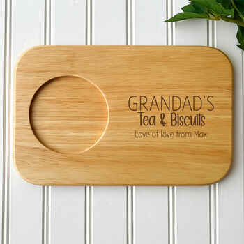 Grandad's Personalised Wooden Tea And Biscuit Board, 3 of 4