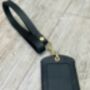 Personalised Black Leather ID Holder And Lanyard, thumbnail 1 of 12