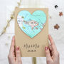 Personalised Map Wedding And Anniversary Heart Card, thumbnail 8 of 11