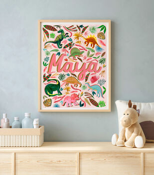 Pink Dinosaur Name Print, 2 of 8