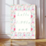 Hello Little One Pink Floral Nursery Art Print, thumbnail 1 of 4