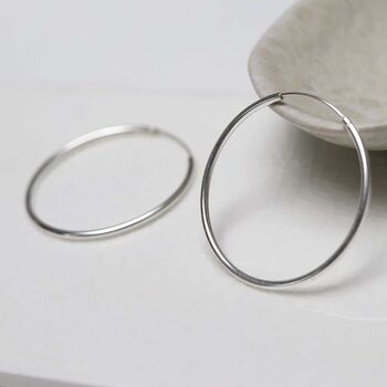 Sterling Silver 45mm Hoop Earrings, 7 of 8