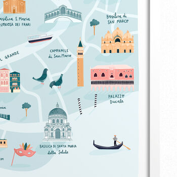 Personalised Venice City Map Print, 4 of 7