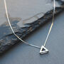 Silver Necklace Inlaid Zircon Triangle Pendant, thumbnail 5 of 10