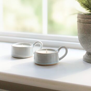 Scented Soy Wax Candle In A Ceramic Tea Cup, 5 of 10