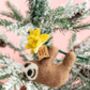 Personalised Felt Sloth And Flower Decoration, thumbnail 3 of 8