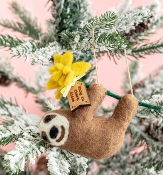 Personalised Felt Sloth And Flower Decoration, 3 of 8