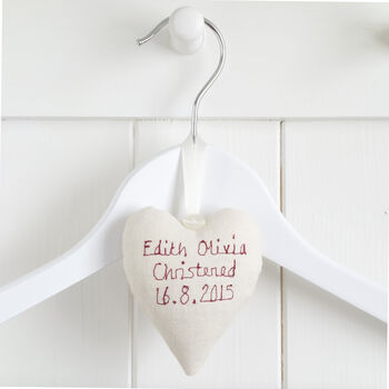 Personalised Hanging Heart New Baby Gift, 8 of 11