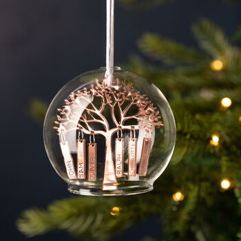 Personalised Family Tree Glass Dome Bauble, 8 of 10