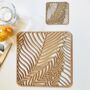 Ferns Wooden Coaster And Placemat Set, thumbnail 1 of 5