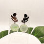 Transparent Light Green Silver Leaf Statement Earrings, thumbnail 7 of 12