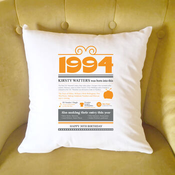 Personalised 30th Birthday Gift Cushion, 3 of 8