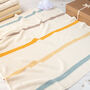 Unisex Cream Ribbon Stripe Baby Blanket, thumbnail 2 of 12