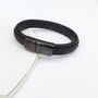 Mens Leather Strap And Steel Bracelet, thumbnail 3 of 4