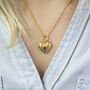 Ribbed Heart Necklace With Birthstone Detail, thumbnail 3 of 10