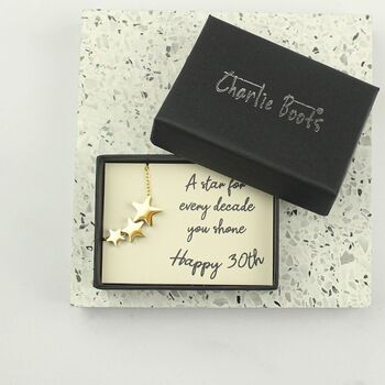 30th Birthday Stars Necklace, A Star For Every Decade, 7 of 8
