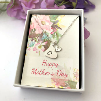 Mother And Child Sterling Silver Initial Necklace, 4 of 8