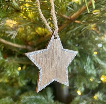 Wooden Tree And Star Pack Of 12, 3 of 3