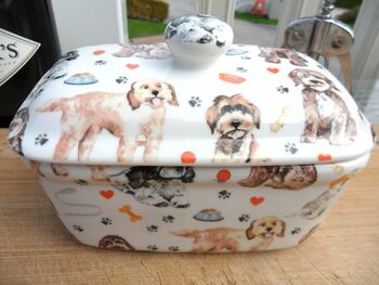 Lidded Butterdish In Cockerpoo Design, 6 of 12